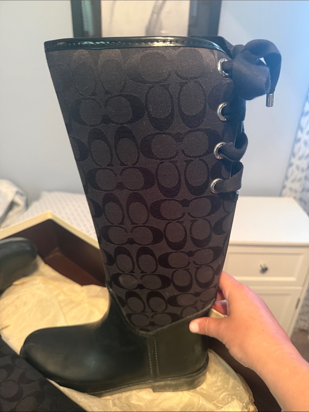Coach Rain boots size 8 - Picture 4 of 5